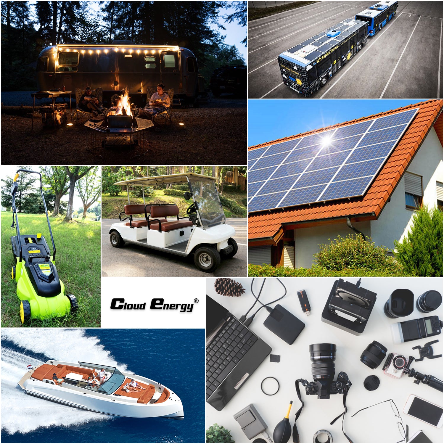 CloudEnergy 12V 450Ah Battery Applications - Solar Power, RVs, Boats & Off-Grid Camping Solutions