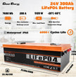 CloudEnergy 24V 300Ah LiFePO4 Battery Specifications - Built-in 100A BMS, 6000+ Cycles, High Efficiency