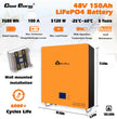 CloudEnergy 48V 150Ah LiFePO4 Li-ion battery, built-in 100A BMS, max load power 7680W. wall mounted - CloudEnergy