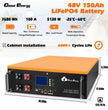 CloudEnergy 48V 150Ah LiFePO4 lithium battery, built-in 100A BMS, maximum load power 7680W. cabinet mounting - CloudEnergy