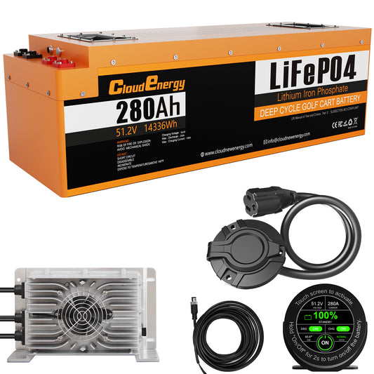 48V 280Ah Lithium Golf Cart Battery | 250A BMS | Cloudenergy